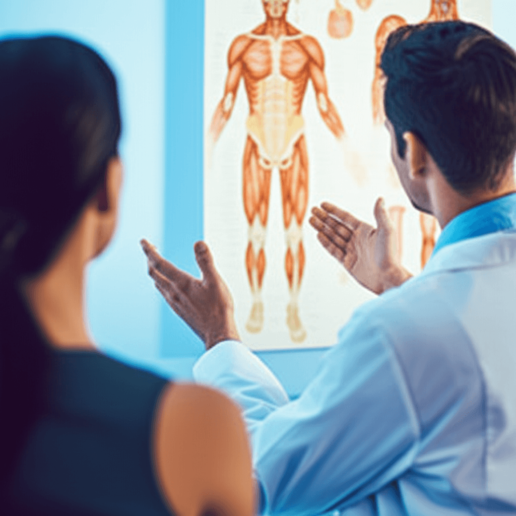 Doctor discussing hernia repair options with a patient at Abbassi Surgical Associates in Rockwall TX