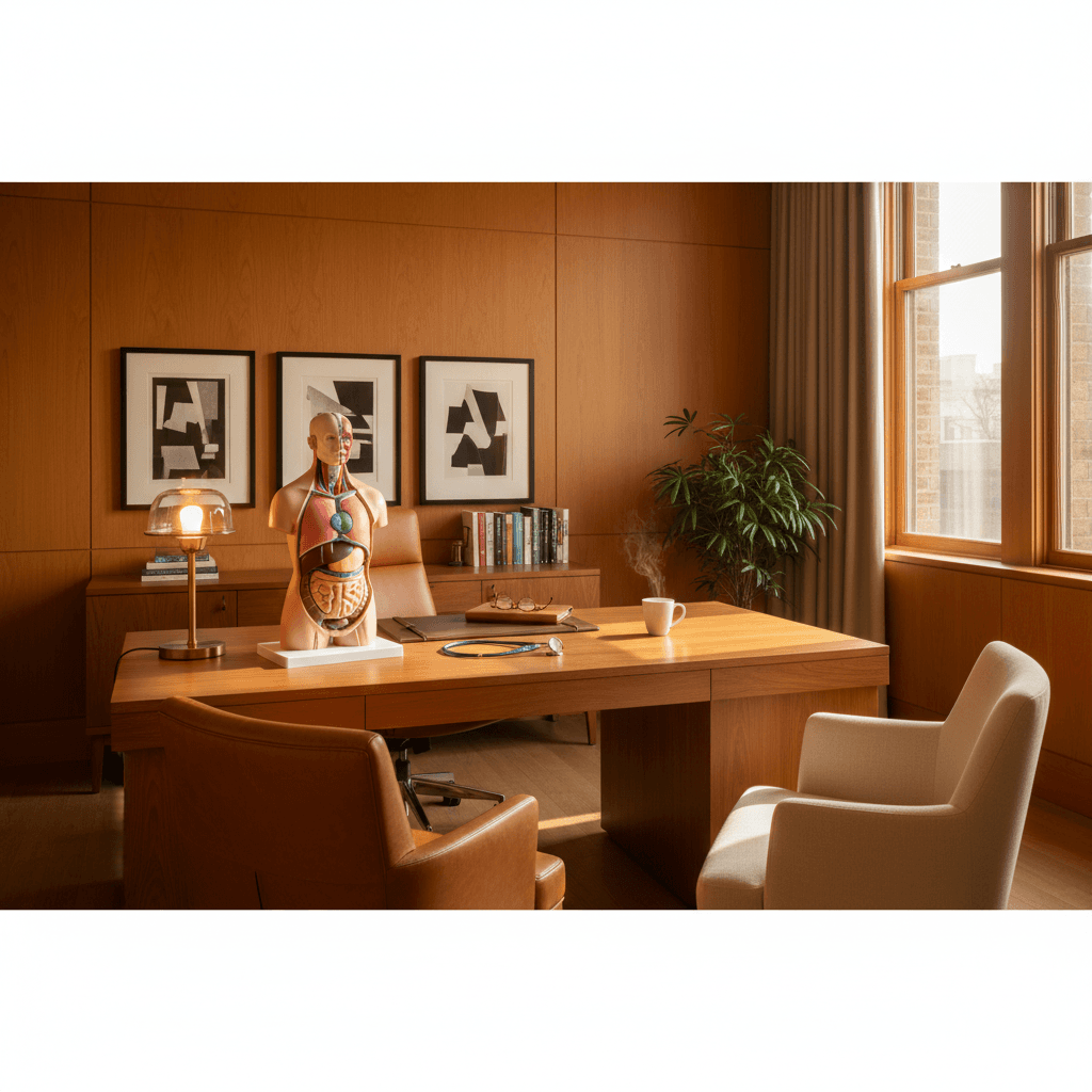 Warm sunlit consultation office at Abbassi Surgical Associates